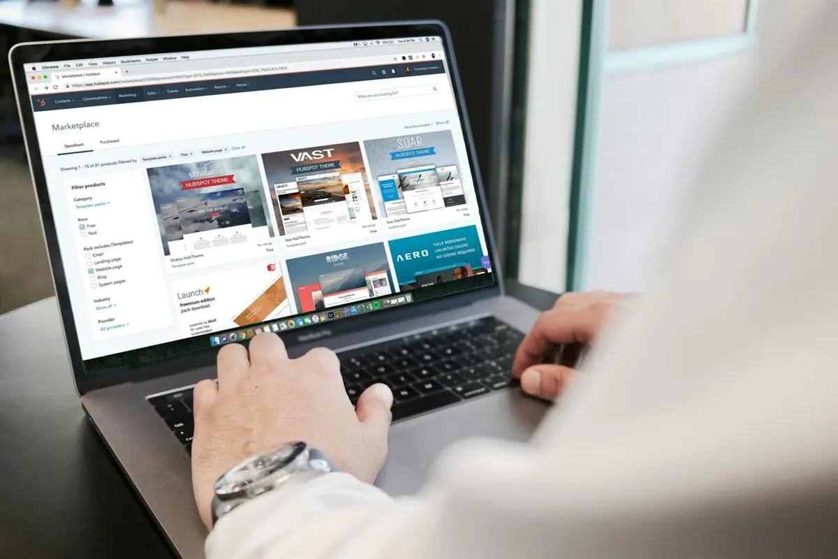 A developer working on a website build